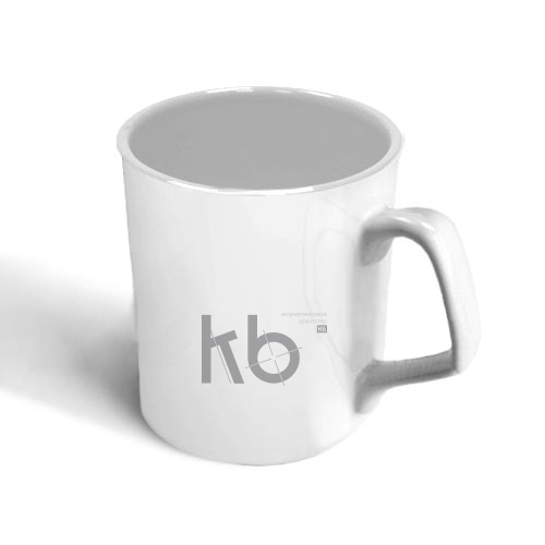Кружка белая (закругленная каёмка, треугольная ручка) d=8см, h=9см, 270мл для сублимации