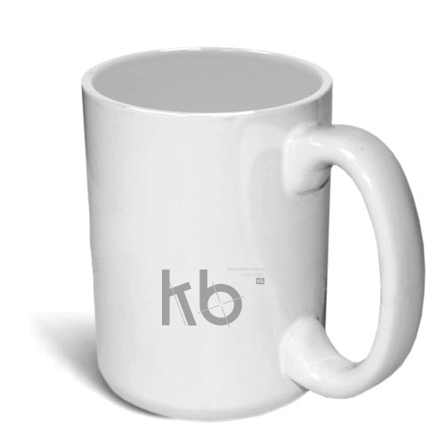 Кружка белая (большая овальная ручка, тонкая стенка) d=8.5см, h=11.5см, 450мл для сублимации