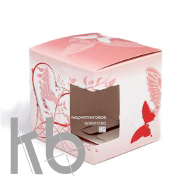 Коробка подарочная для кружки с окном "Бабочки"